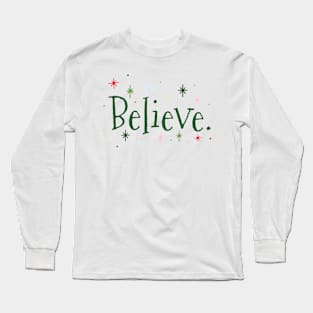 Believe in the mid century modern magic of Christmas! Long Sleeve T-Shirt